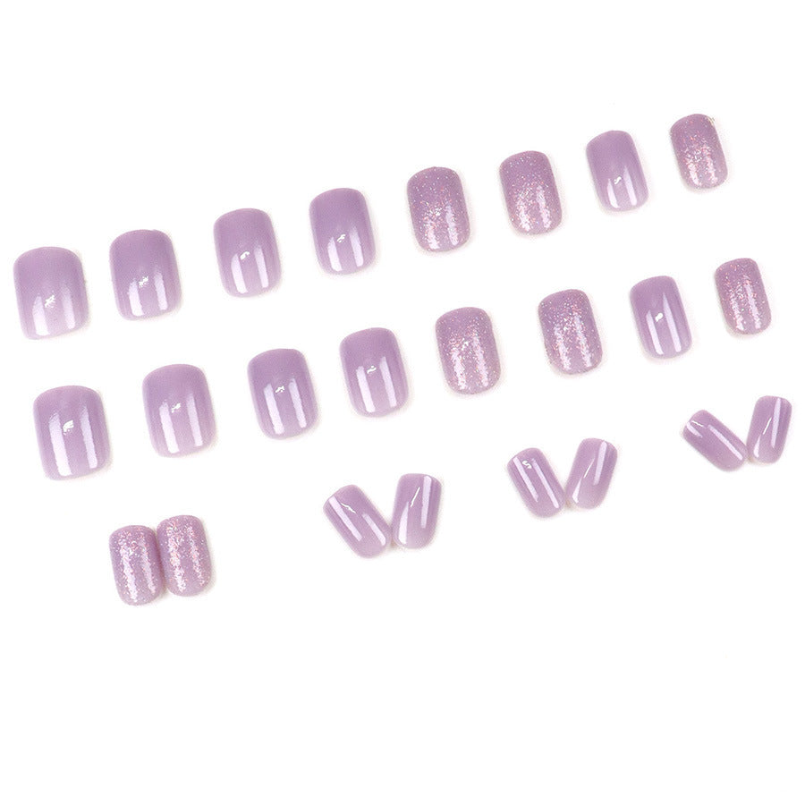 Solid color purple nail art with a sophisticated feel