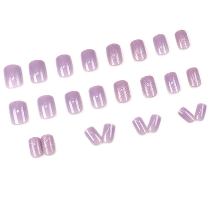 Solid color purple nail art with a sophisticated feel