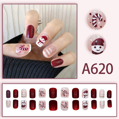 Snowman Christmas Tree Nail Art