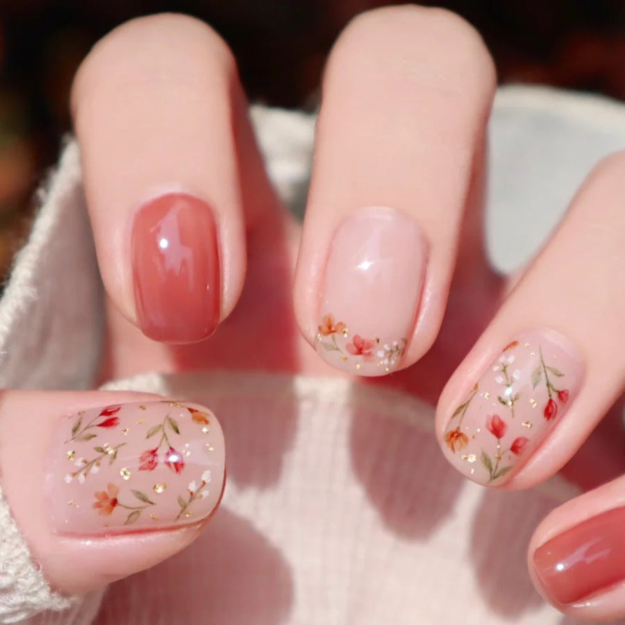 Fresh little floral mirror powder nail polish
