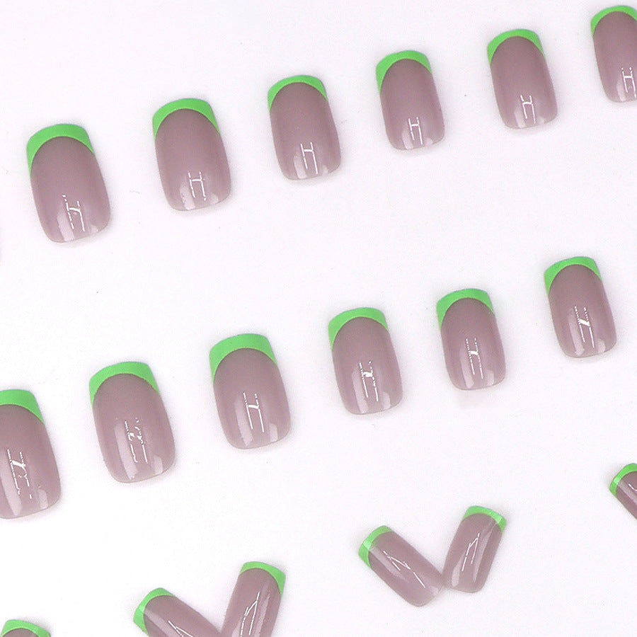 Minimalist green Instagram style girl's unique manicure
