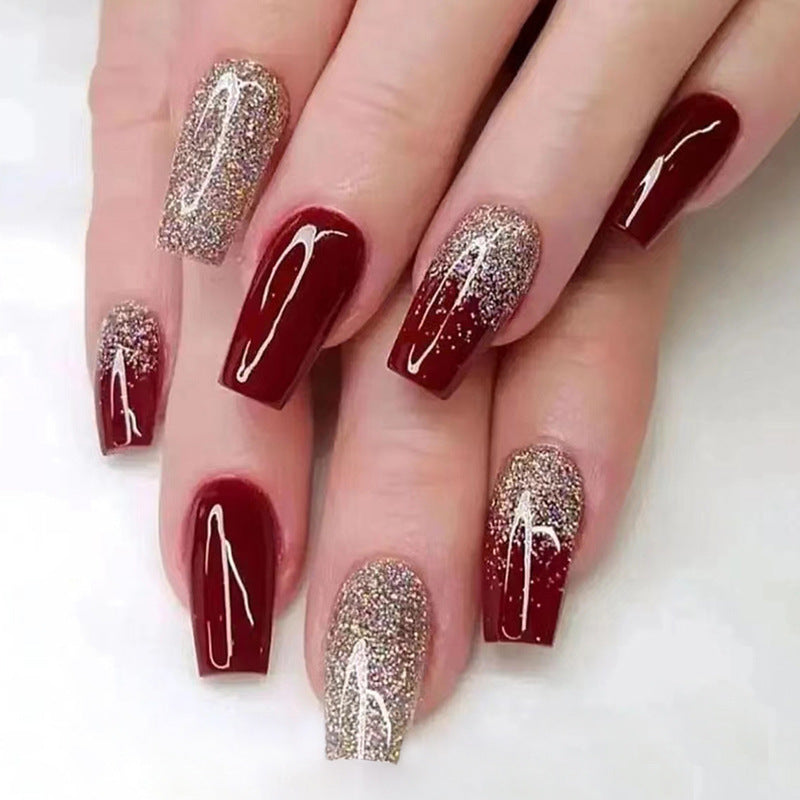 Deep red luxury style mature and alluring manicure