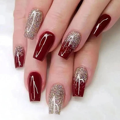 Deep red luxury style mature and alluring manicure