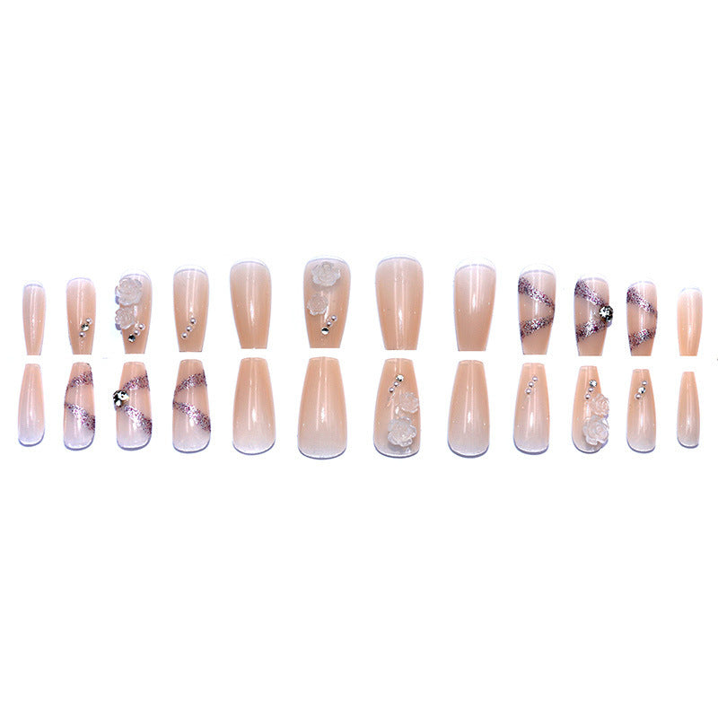 High-end three-dimensional large-sized camellia nail art