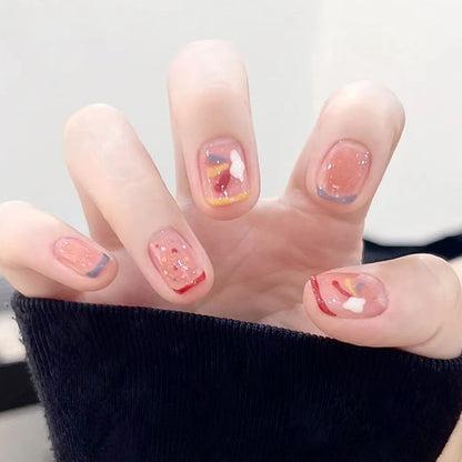 Ins-style rainbow pattern nail art