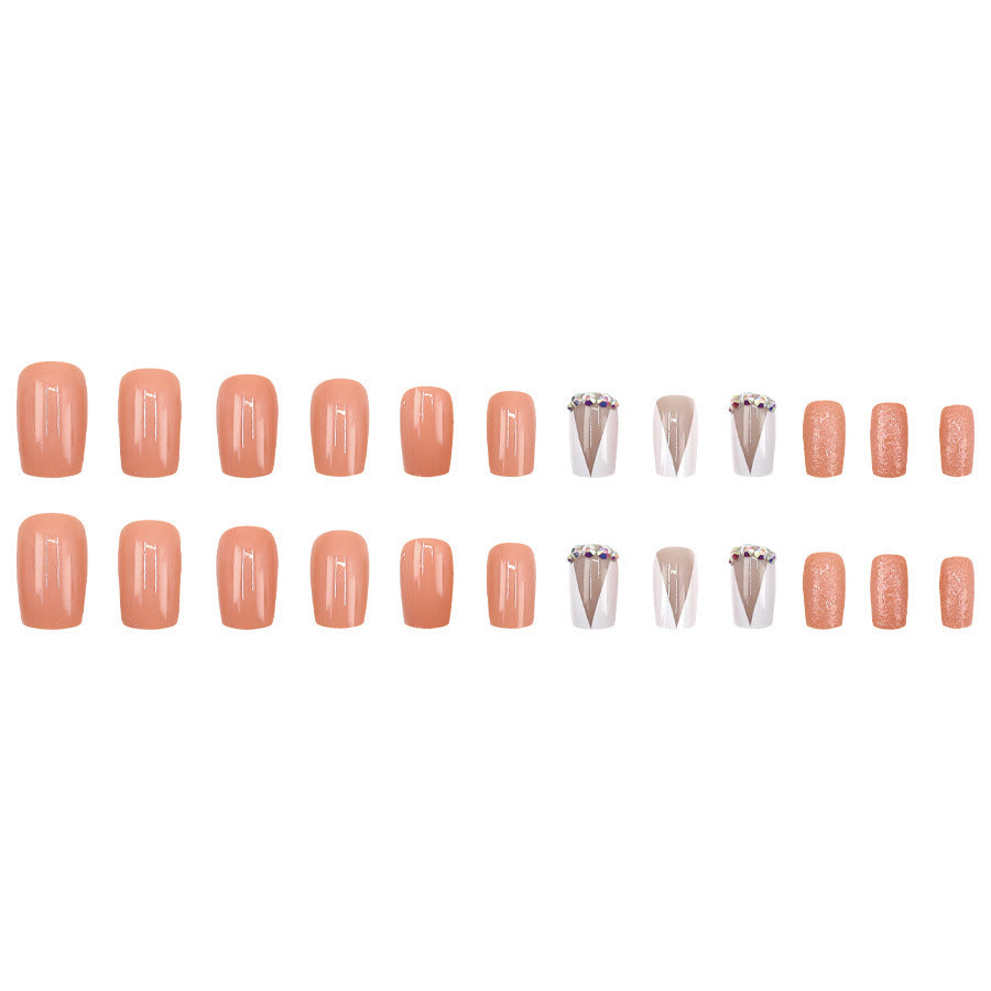 White triangular nail polish
