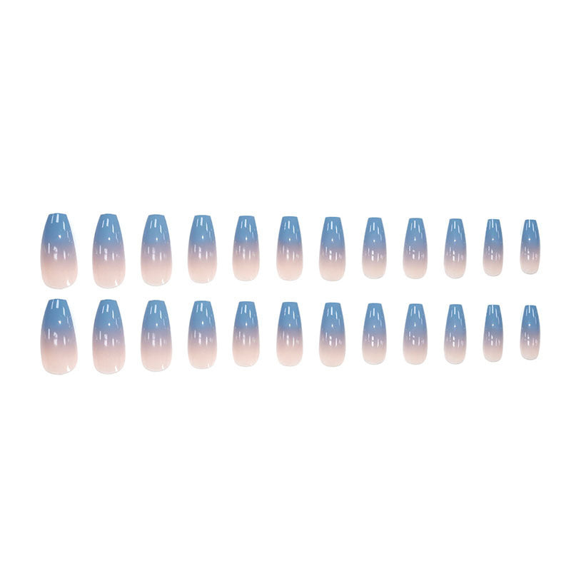 Blue and pink gradient nail polish