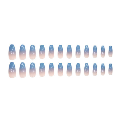 Blue and pink gradient nail polish