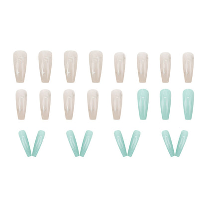 Peppermint green and mint green manicure