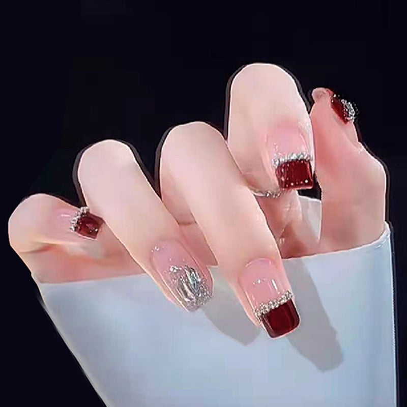 Deep red high-end nail polish
