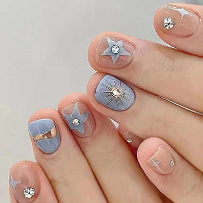 Nude Star Powder Diamond Design Sparkling Flash-In Style Nail Art
