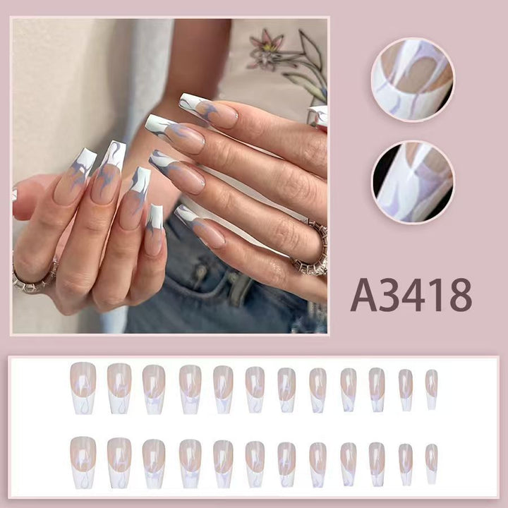 Sweet and cool girl flame-patterned nail art