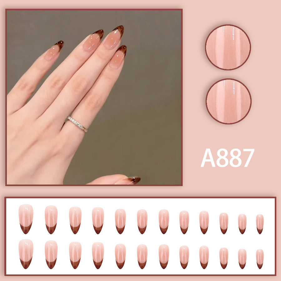Red gloves with fashionable style almond-shaped nail polish