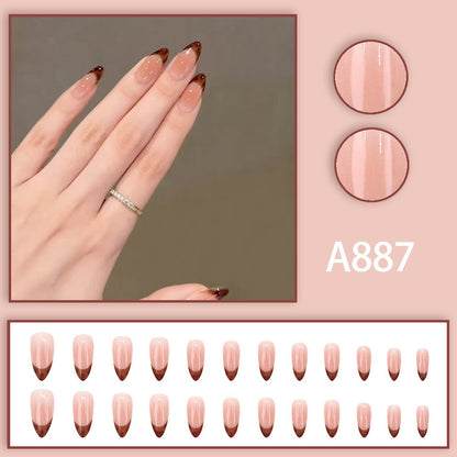 Red gloves with fashionable style almond-shaped nail polish