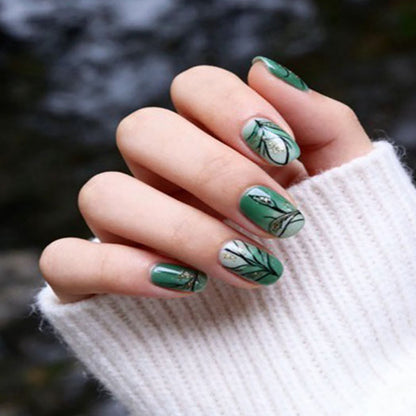 Emerald glitter nail polish