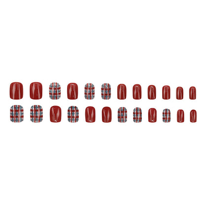 Vintage red and blue checkered nail polish