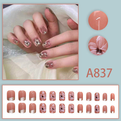 Flowers, tender leaves, beautiful nails