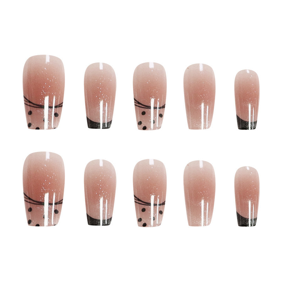 Dot pattern bow cat-eye nail polish