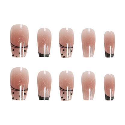Dot pattern bow cat-eye nail polish