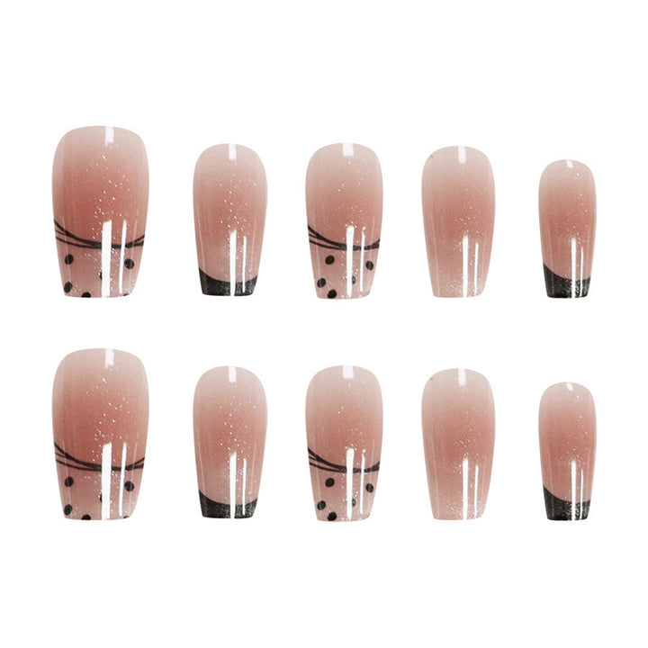 Dot pattern bow cat-eye nail polish