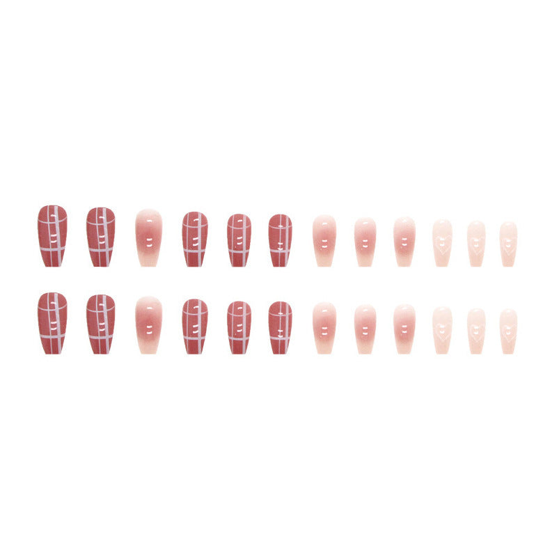 Love Heart Grid Nail Art
