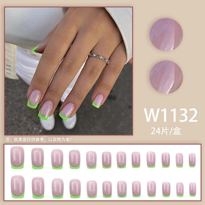 Minimalist green Instagram style girl's unique manicure