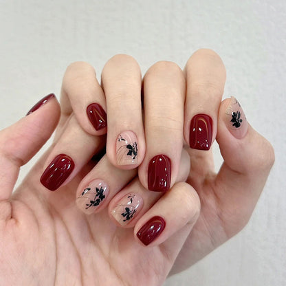Mature flower nail art