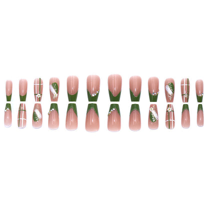 Ins-style graffiti pattern pearl flower nail art