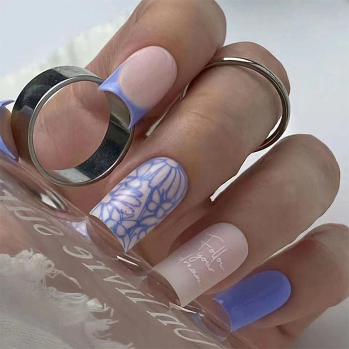 Sandblasted flower pattern nail art sheet