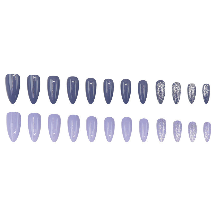 Matte purple glitter nail polish