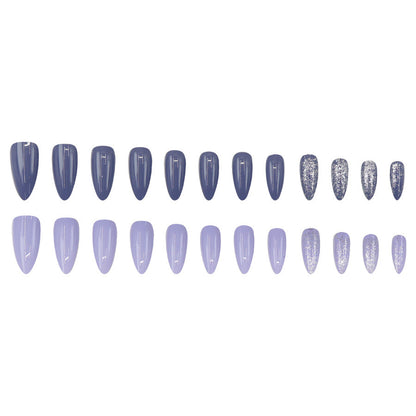 Matte purple glitter nail polish