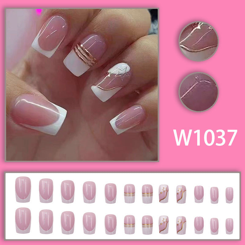 Simple white irregular nail art
