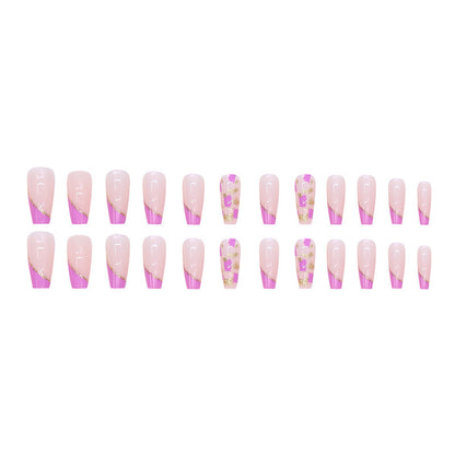 Purple minimalist gold foil manicure