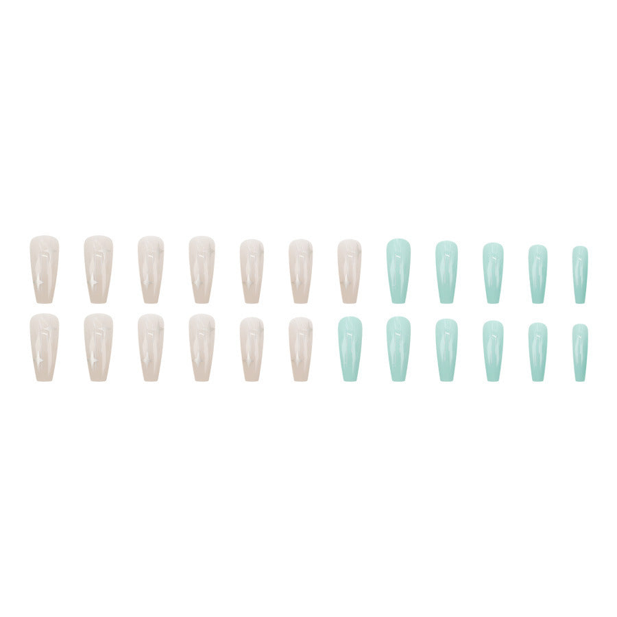 Peppermint green and mint green manicure