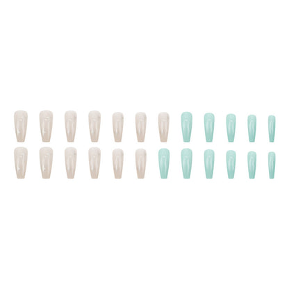 Peppermint green and mint green manicure