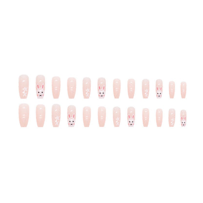 Cute cartoon rabbit long-style manicure