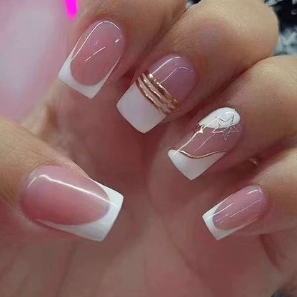Simple white irregular nail art