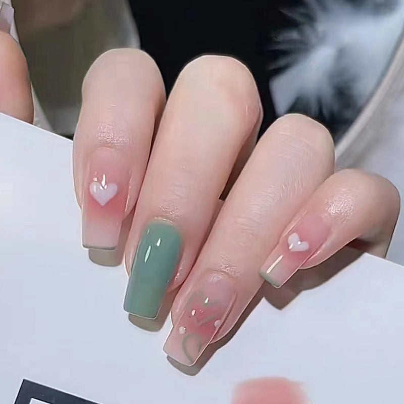 Sexy red heart-shaped long-style nail accessory