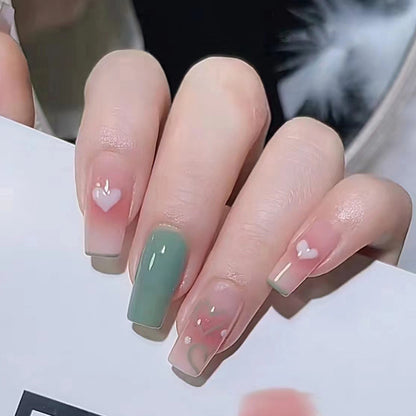 Sexy red heart-shaped long-style nail accessory