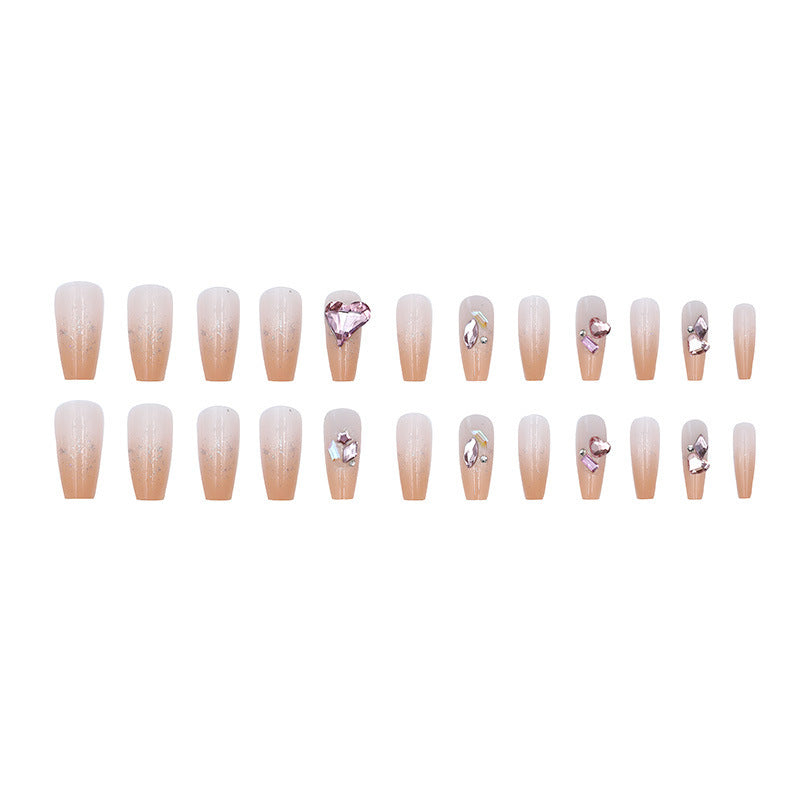 Starlight temperament heart-shaped burst diamond style manicure