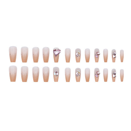 Starlight temperament heart-shaped burst diamond style manicure